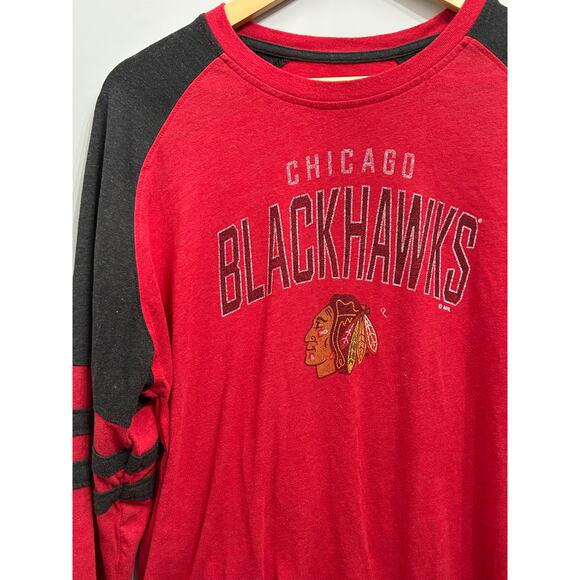 Chicago Blackhawks NHL Vintage Style Raglan Long Sleeve Shirt Large - Picture 2 of 5